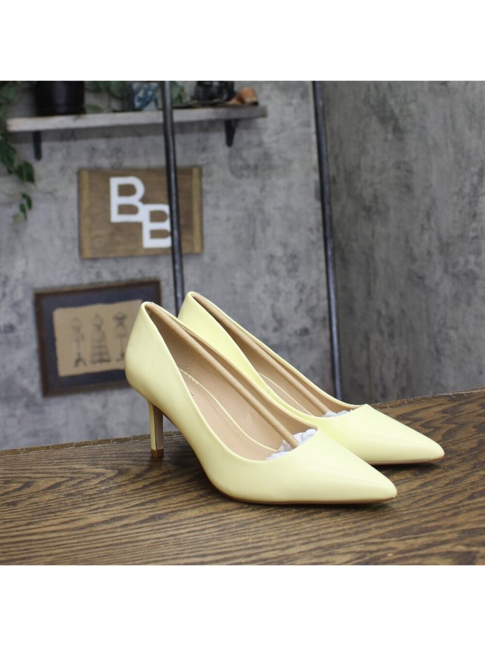 On 34th Womens Mariahh Pointed Closed Toe Stiletto Pump Heels Yellow 6.5M